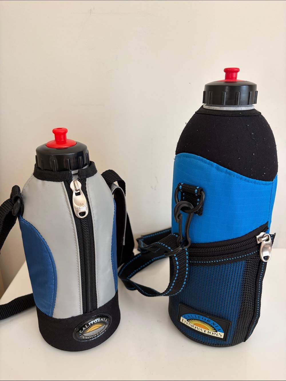 California Innovations Blue,Black&Gray Insulated Water Bottle Carriers & Bottles